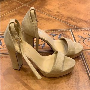 Nude platform heels